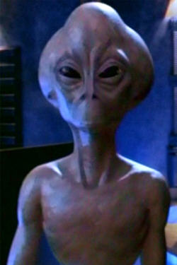 Aliens of the 'grey' variety are said to look similar to this alien from the television series Stargate. This screenshot is copyrighted by those who own the copyright to the TV show.
