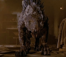The Beast of Gevaudan as depicted in the film 'Brotherhood of the Wolf'. This image is copyrighted by those who own the copyright to the movie.