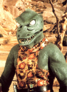 Reptile people or reptoids, similar to this Gorn from Star Trek, are reported in legends as well as existing in fiction. This screenshot is copyrighted by those who own the copyright to the TV series.