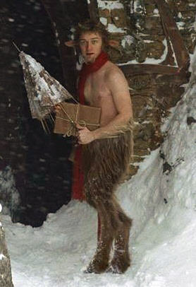 Mr. Tumnus from the film 'The Chronicles of Narnia: The Lion, the Witch and the Wardrobe' is a classic satyr, also called a faun. This movie still is copyrighted by Walt Disney Pictures.